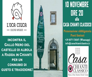 10 NOVEMBRE 2021: L’Oca Ciuca nel Chianti, da Vigevano a Radda con gusto